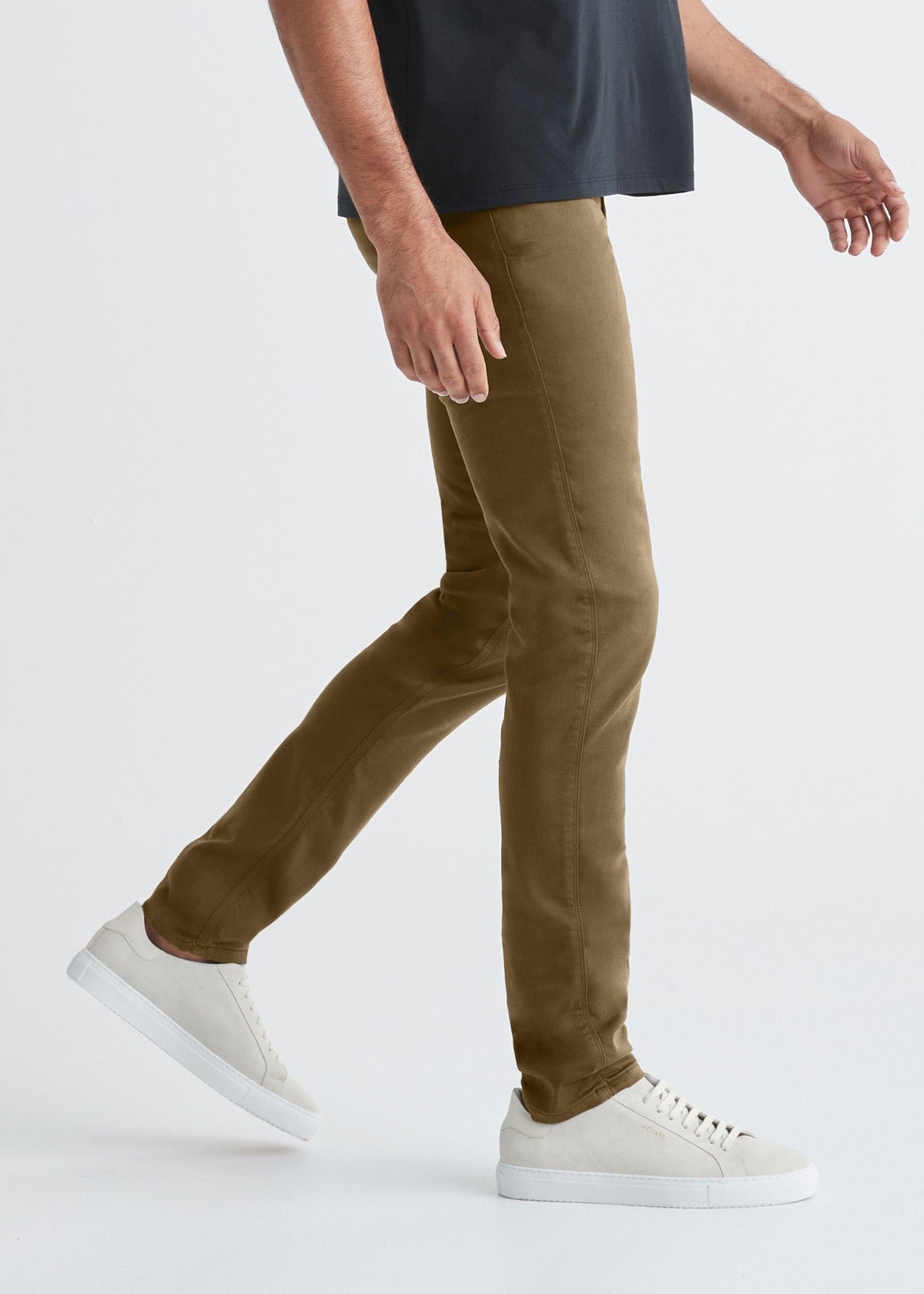 mens slim mustard dress sweatpant side